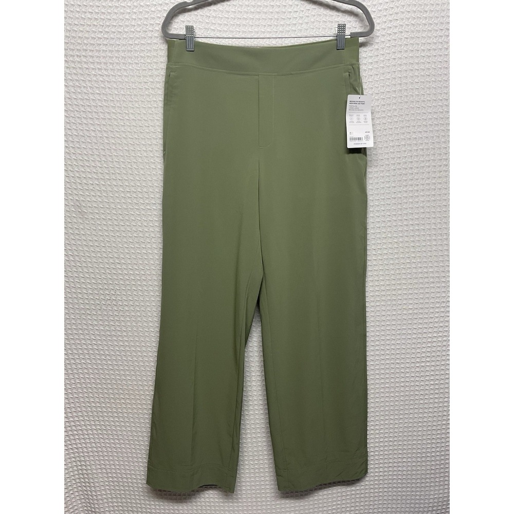 NEW Athleta Womens Sz 12 Brooklyn Heights High Rise Wide Leg Trouser Sage Green
